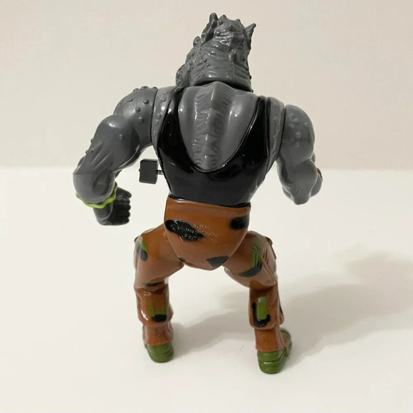 1991 TMNT Machine Gunnin Rocksteady Action Figure Wind Up Rhino - Picture 5 of 13